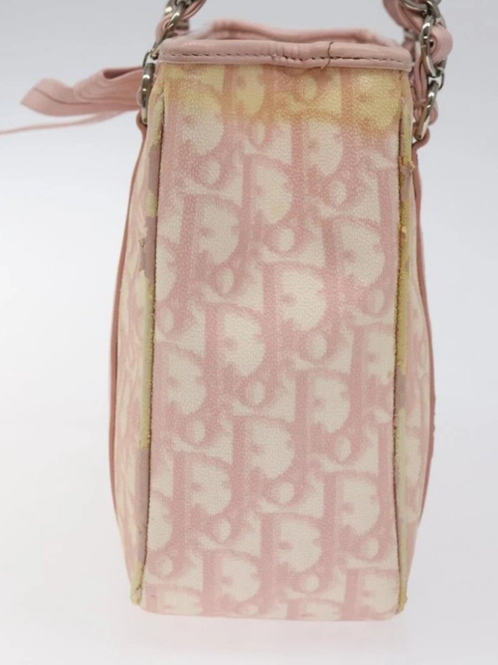 Christian Dior Trotter Canvas Romantic Chain Bag PVC Pink Silver - Picture 4 of 16